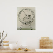 Happy Hamster Tekening - Kunstdruk Poster (Keuken)