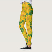 Happy Hand Drawn Monstera Gele Coördinaat Leggings (Links)