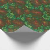 Happy Hand Drawn Monstera Wrapping Paper Cadeaupapier (Hoek)