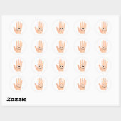 Happy Hand Ronde Sticker (Vel)