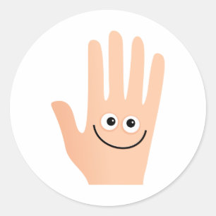 Happy Hand Ronde Sticker