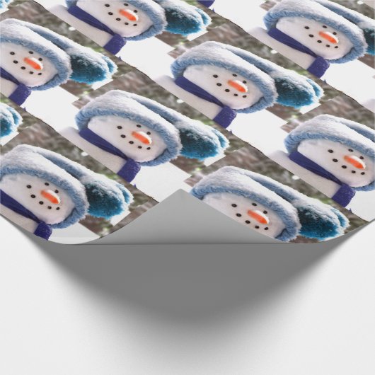Happy Handmade Snowman Wrapping Paper Cadeaupapier (Hoek)