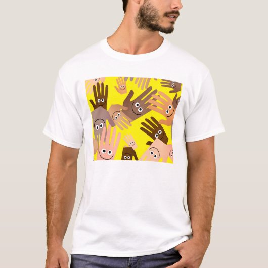Happy Hands Wallpaper T-shirt (Voorkant)