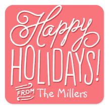 Happy Handwriting Holiday Gift Label ROOD