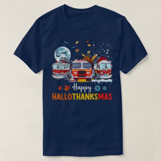 Happy Hankmas brandweerman brandweervrachtwagen T-shirt (Design voorkant)