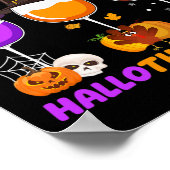 Happy Hanksgi Wine Glass Halloween Thanksgi Poster (Hoek)