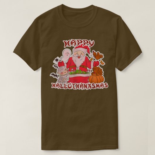 Happy Hanksmas 3in1 Halloween Thanksgiving C T-shirt (Design voorkant)