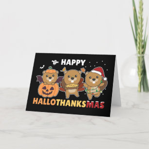 Happy Hanksmas Beaver-kerstbever Feestdagen Kaart