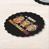 Happy Hanksmas Beaver-kerstbever Kartonnen Onderzetters (Gekanteld)
