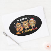 Happy Hanksmas Beaver-kerstbever-klasse Ovale Sticker (Envelop)