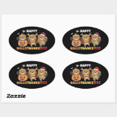 Happy Hanksmas Beaver-kerstbever-klasse Ovale Sticker (Vel)