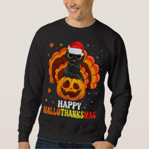Happy Hanksmas Black Cat Lover Santa Pumpkin Trui