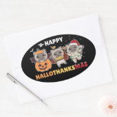 Happy Hanksmas Cat Kerstmis Elephant Classi Ovale Sticker (Envelop)