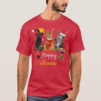 Happy Hanksmas Cats Lover Halloween Merry Ch T-shirt