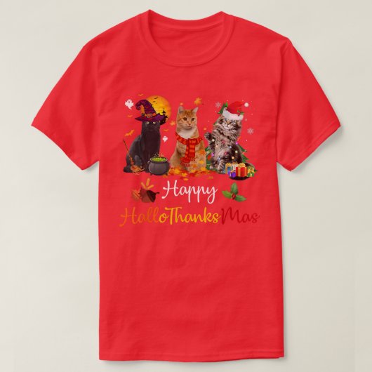 Happy Hanksmas Cats Lover Halloween Merry Ch T-shirt (Design voorkant)