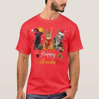 Happy Hanksmas Cats Lover Halloween Merry Ch T-shirt