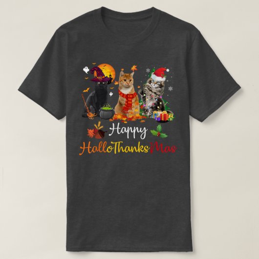 Happy Hanksmas Cats Lover Halloween Merry Ch T-shirt (Design voorkant)