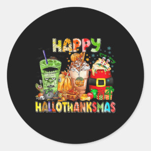 Happy Hanksmas Coffee Halloween Thanksgiving Ronde Sticker