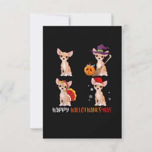 Happy Hanksmas Cute Witch Turkey Santa RSVP Kaartje