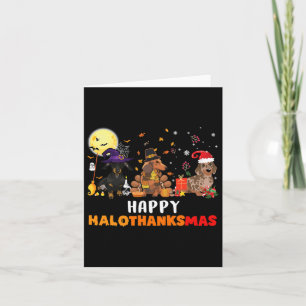 Happy Hanksmas Dachshund Hondenliefhebber Hallowee Kaart