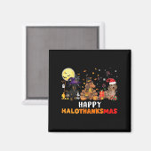 Happy Hanksmas Dachshund Hondenliefhebber Hallowee Magneet (Voorkant / Achterkant)
