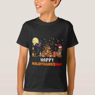 Happy Hanksmas Dachshund Hondenliefhebber Hallowee T-shirt