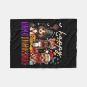 Happy Hanksmas Dogs Halloween Thanksgiving C Fleece Deken (Voorkant (Horizontaal))