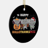 Happy Hanksmas Elephant Kerstolifant C Keramisch Ornament (Rechts)