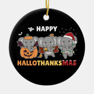 Happy Hanksmas Elephant Kerstolifant C Keramisch Ornament