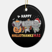 Happy Hanksmas Elephant Kerstolifant C Keramisch Ornament (Links)