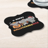 Happy Hanksmas Elephant Kerstolifant P Kartonnen Onderzetters (Gekanteld)