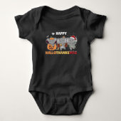 Happy Hanksmas Elephant Kerstolifant Romper (Voorkant)