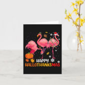 Happy Hanksmas Flamingo Kaart (Gele Bloem)