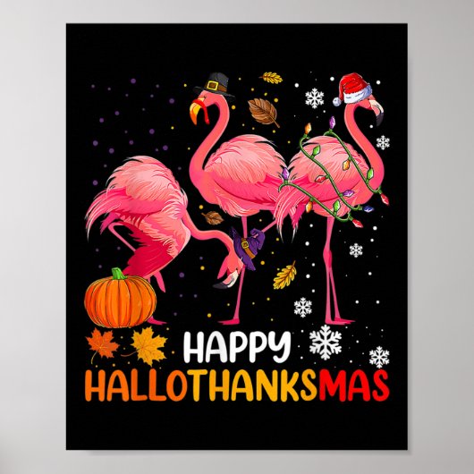 Happy Hanksmas Flamingo Poster (Voorkant)