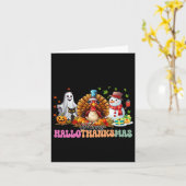 Happy Hanksmas Funny Halloween Thanksgiving Kaart (Gele Bloem)