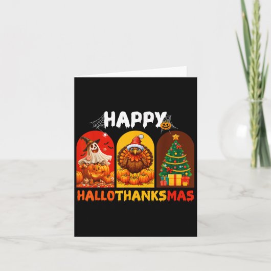 Happy Hanksmas Funny Halloween Thanksgiving Kaart (Voorkant)