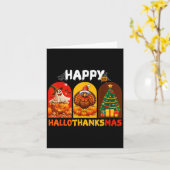 Happy Hanksmas Funny Halloween Thanksgiving Kaart (Gele Bloem)