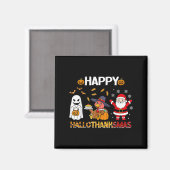 Happy Hanksmas Funny Halloween Thanksgiving Magneet (Voorkant / Achterkant)