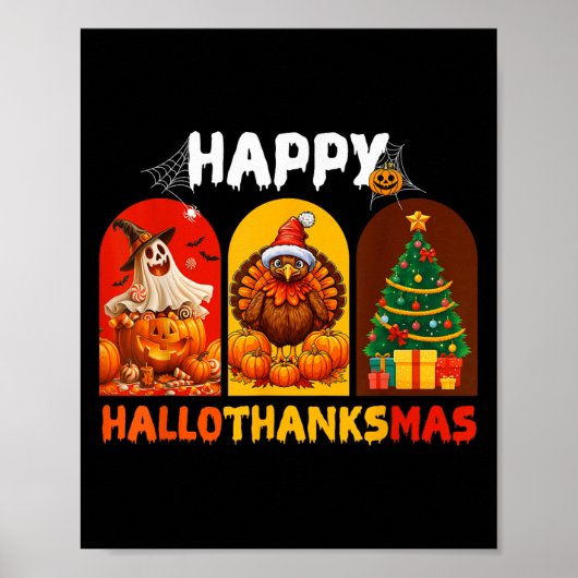 Happy Hanksmas Funny Halloween Thanksgiving Poster (Voorkant)
