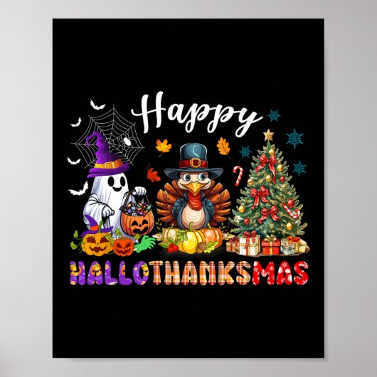 Happy Hanksmas Funny Halloween Thanksgiving Poster (Voorkant)