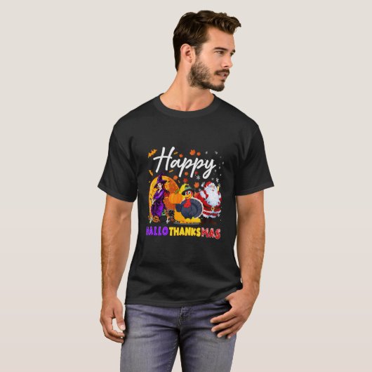 Happy Hanksmas Funny Halloween Thanksgiving T-shirt (Voorkant volledig)