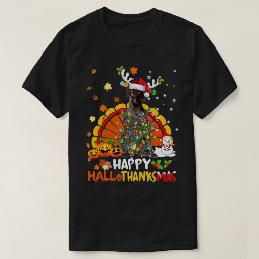 Happy Hanksmas German Shorthaired Pointer do T-shirt (Design voorkant)