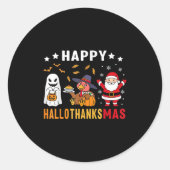 Happy Hanksmas Ghost Turkey Pumpkin Christma Ronde Sticker (Voorkant)