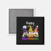 Happy Hanksmas Gnomes Halloween Thanksgiving Magneet (Voorkant / Achterkant)
