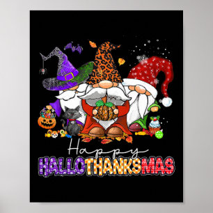 Happy Hanksmas Gnomes Halloween Thanksgiving Poster