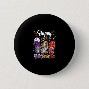 Happy Hanksmas Gnomes Halloween Thanksgiving Ronde Button 5,7 Cm