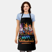 Happy Hanksmas Gnomes Halloween Thanksgiving Schort (Gedragen)