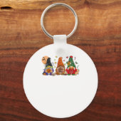 Happy Hanksmas Gnomes Halloween Thanksgiving Sleutelhanger (Voorkant)