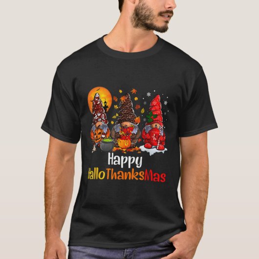 Happy Hanksmas Gnomes Halloween Thanksgiving T-shirt (Voorkant)
