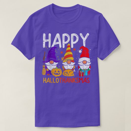 Happy Hanksmas Gnomes Halloween Thanksgiving T-shirt (Design voorkant)